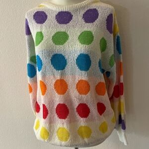 NWOT Colorful Polka Dot Sweater
